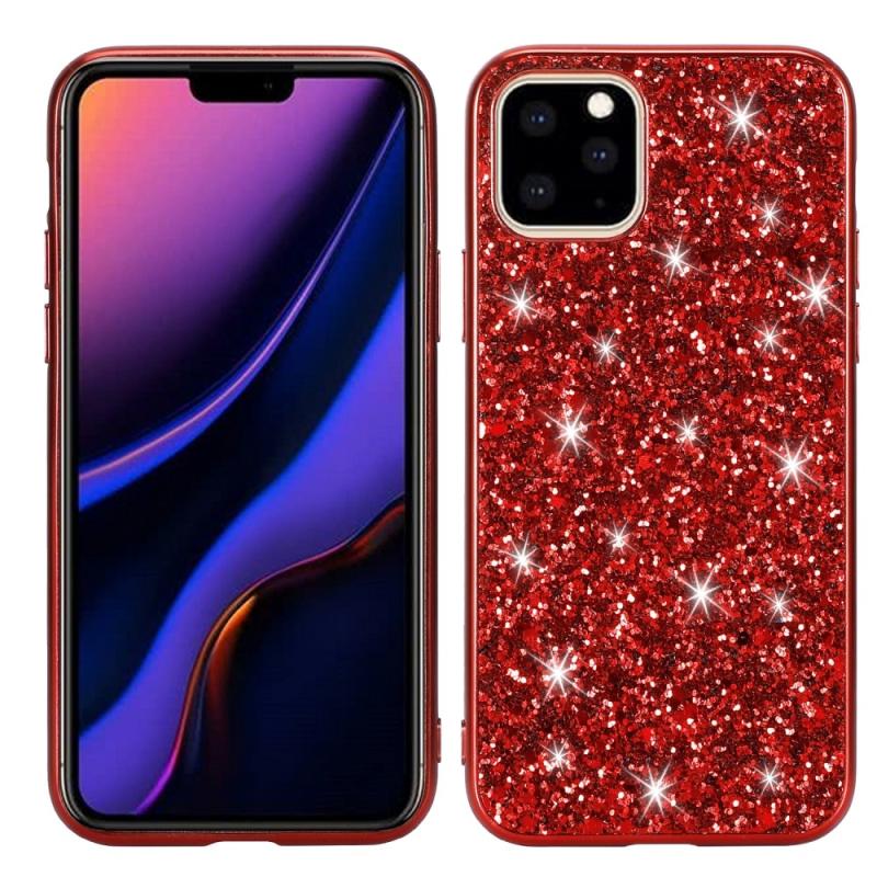 iPhone 11 Glitter Cover til Bagsiden - Rød Glamour