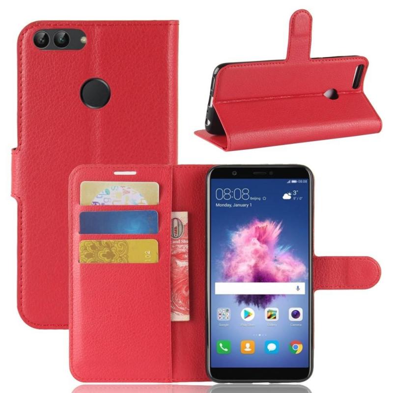 Huawei Smart Læder Cover Pung - Rød til Mobilen